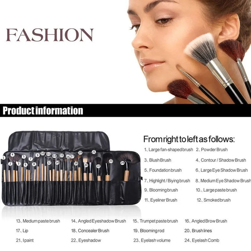 24-Piece Makeup Brush Set for Everyday Glam