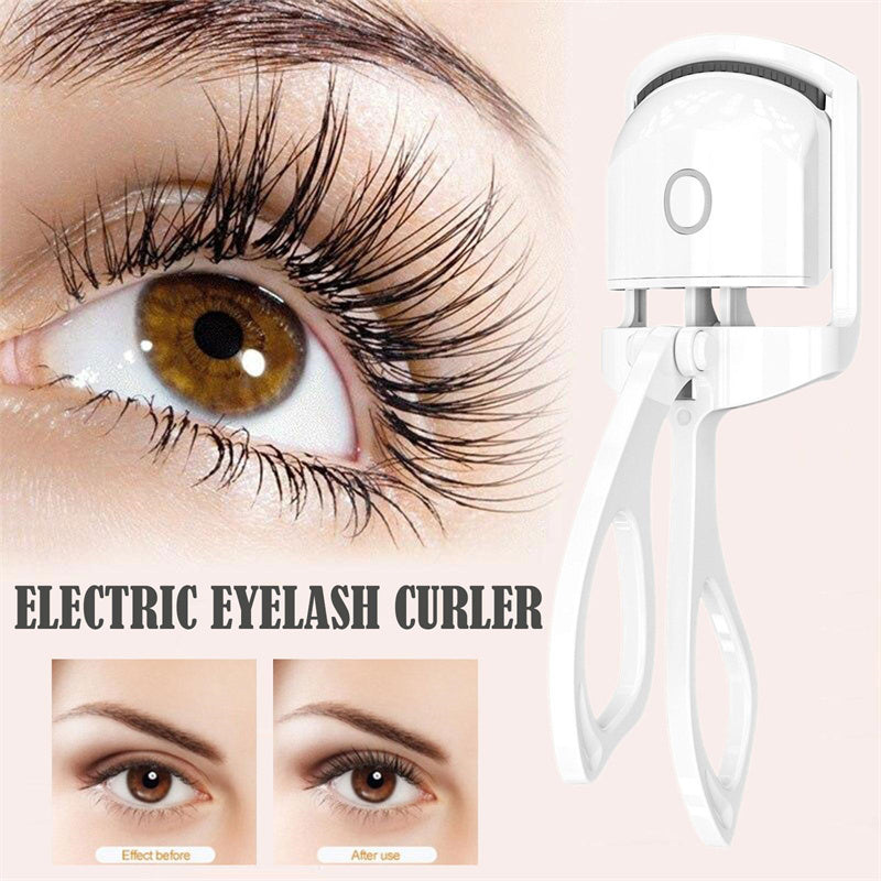 "Portable Heated Eyelash Curler – USB Rechargeable & Compact"