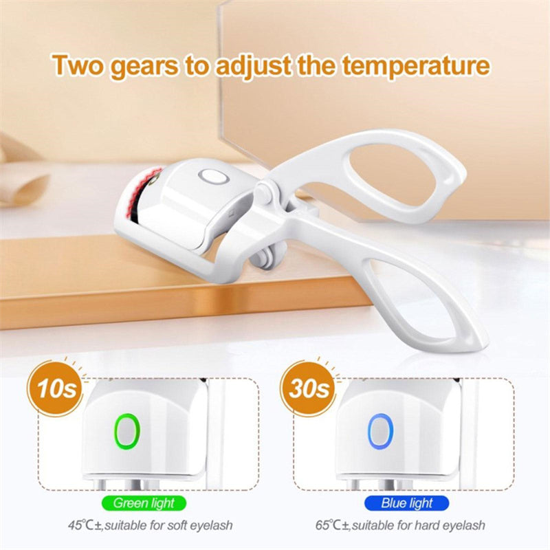 "Portable Heated Eyelash Curler – USB Rechargeable & Compact"