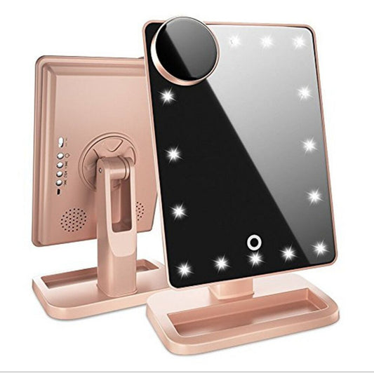LED Touch Makeup Mirror with Bluetooth & 10X Magnifier